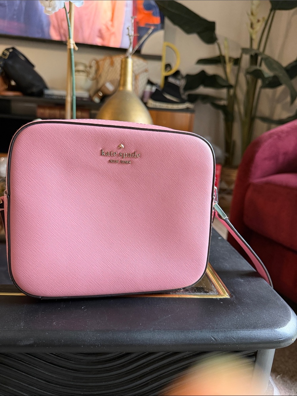 kate spade pink saffiano crossbody camera bag